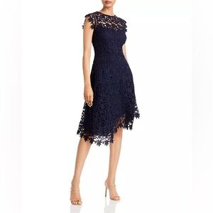 Eliza J Navy Blue Guipure Lace Midi Dress – Size 12 – Worn Once